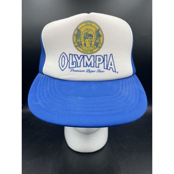 Vtg OLYMPIA Beer Hat 80’s Premium Lager SnapBack Trucker Cap Foam Cap - Picture 1 of 9